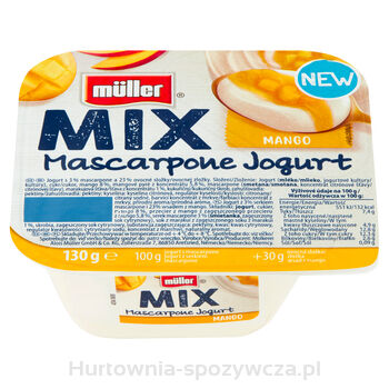 Müller Mix Jogurt Mascarpone Z Truskawkami/ Mango/ Wiśnia 130G