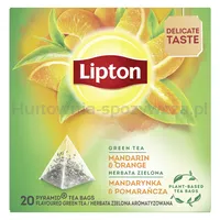 LIPTON O SMAKU MANDARYNKA I POMARAŃCZA HERBATA ZIELONA AROMATYZOWANA 36 G (20 TOREBEK)