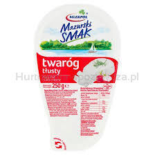 Mazurski Smak Twaróg Tłusty 250G Klinek