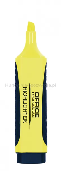 Zakreślacz fluorescencyjny OFFICE PRODUCTS z gumowym uchwytem, 2-5mm, żółty