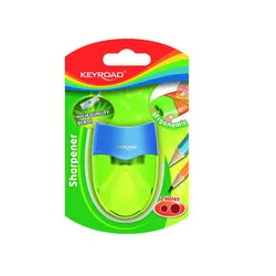 Temperówka plastikowa KEYROAD, podwójna, blister, mix kolorów