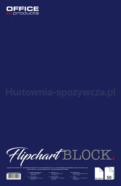 Office Products Blok do flipchartów gładki, 65x100cm, 50 kart., biały 