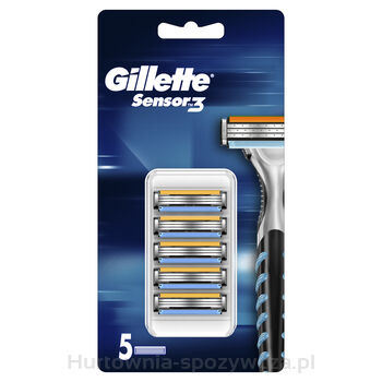 Gillette Sensor3 Ostrza Wymienne Do Maszynki Do Golenia Dla Mężczyzn, 5 Sztuk