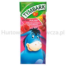 Tymbark Sok 100% Malina Jabłko Wiśnia Winogrono 200 Ml