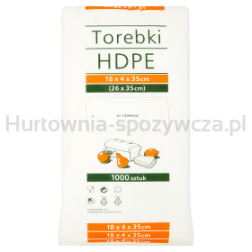 Torebki Spożywcze 18X4X35Cm 26X35Cm 1000 Sztuk Hdpe