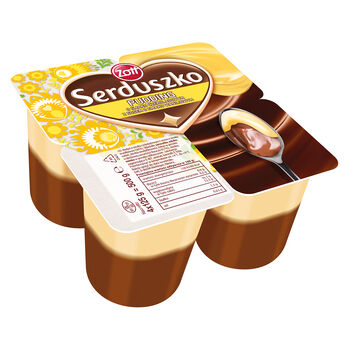 Zott Serduszko Pudding Czekolada-Wanilia 4X125G