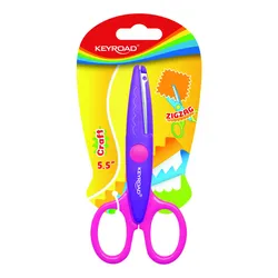 Nożyczki Szkolne Keyroad Craft, Ozdobne, Zygzak, 13Cm, Blister, Mix Kolorów