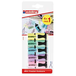 Mini Zakreślacz E-7 Edding, 5 Szt., Blister, Mix Kolorów Pastelowych