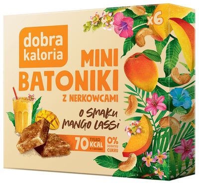 Dobra Kaloria  Batoniki Mini Z Nerkowców O Smaku Mango Lassi Bez Dodatku Cukrów (6 X 17 G) 102 G [BIO]