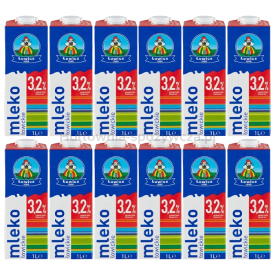 Łowicz Mleko Premium UHT 3,2% 1L x 12 szt.