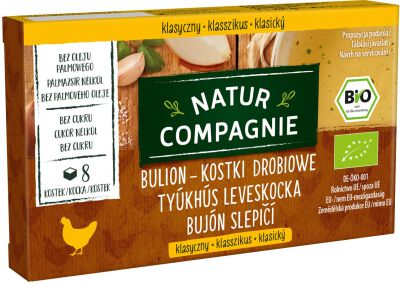 Bulion - Kostki Drobiowe Bez Dodatku Cukrów Bio (8 X 11 G) 88 G - Natur Compagnie [BIO]