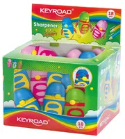 Temperówka KEYROAD Duo Sharpy, z przącznikiem ostrzenia, pakowane luzem na displayu, mix kolorów - 2