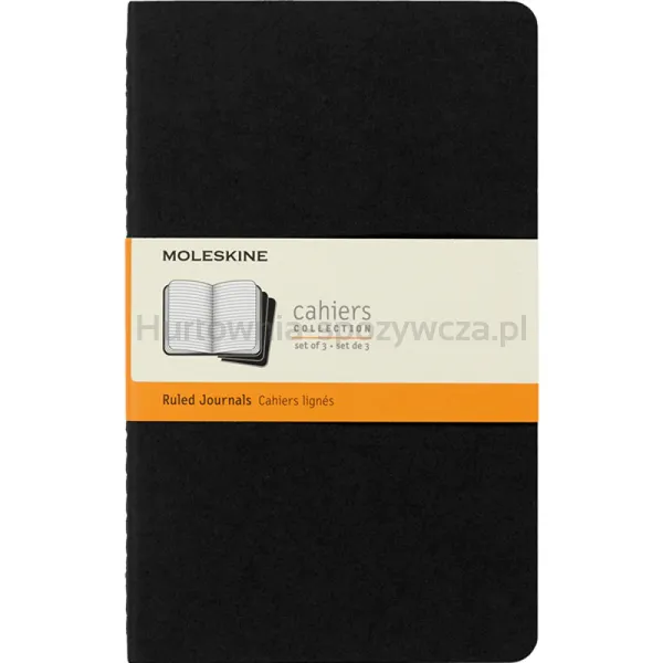 Zestaw 3 Zeszytów Moleskine Cahier Journals L (13X21Cm) W Linie, 80 Stron, Czarny