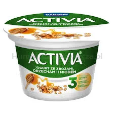 Danone Activia Jogurt naturalny ze zbożami orzechami i miodem 165g