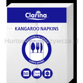 Clarina Serwetki Kangurki 38X32 50szt białe 