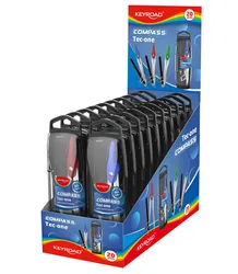 Cyrkiel Metalowy Keyroad, W Etui, Z Ołówkiem, Pakowany W Display, Mix Kolorów