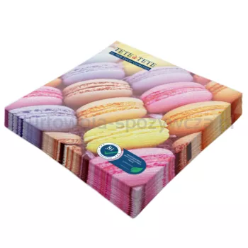 TETE a TETE Serwetki 3 ply 1/4 Lunch 33 cm x 33 cm Sweet Macarons 20 szt.