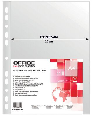 Office Products Koszulki na dokumenty poszerzane, PP, A4, groszkowe, 90mikr., 50szt. [BIURO]