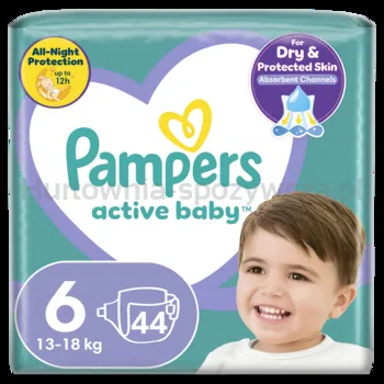 Pampers Active Baby Rozmiar 6, 44 Pieluszki, 13-18 Kg