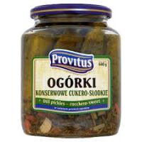 Provitus Ogórki Konserwowe Cukero-Słodkie 640G