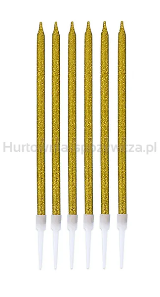 Świeczki na tort PARTY GO, 16,5cm, 6 szt., złote