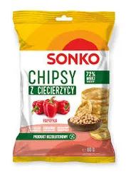 Sonko Chipsy z ciecierzycy o smaku papryki 60g
