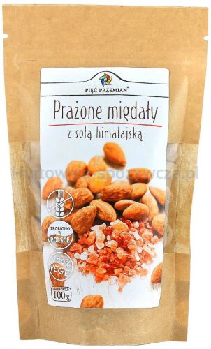 Migdały Prażone Z Solą Kłodawską Bezglutenowe 100 G - Pięć Przemian [BIO]