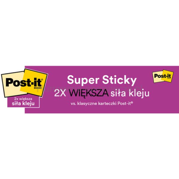 Post-It Karteczki samoprzylepne Super Sticky XXL, BOOST, w linię, 101x152mm, 3x45 kart.  - 7