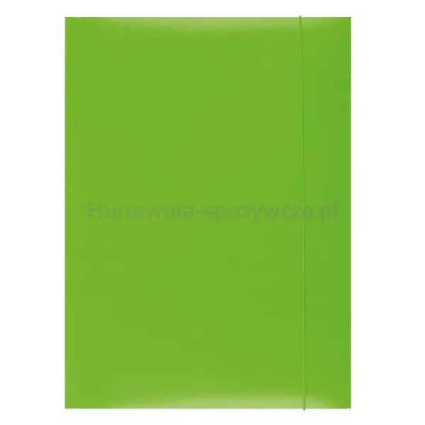 Teczka z gumką OFFICE PRODUCTS, karton/lakier, A4, 350gsm, 3-skrz., zielona