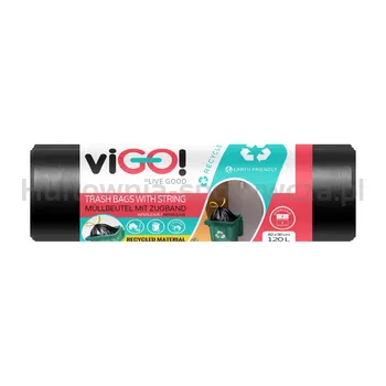 Vigo! Eko Worki Ld Z Taśmą Czarne Interleave 120L 20Szt.