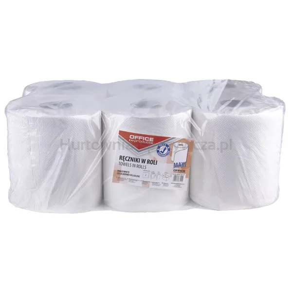Ręczniki w roli celulozowe OFFICE PRODUCTS Maxi, 2-warstwowe, 120m, 6szt., białe