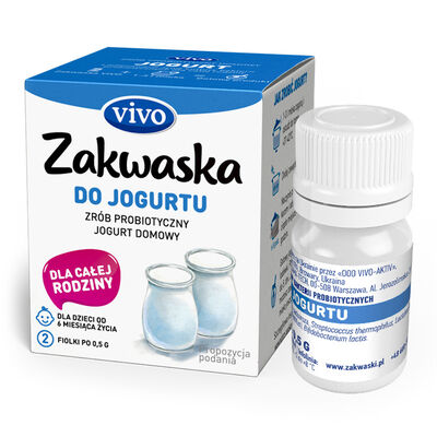 Żywe Kultury Bakterii Do Jogurtu "Zakwaska" Bezglutenowe 1 G (2 Fiolki) - Vivo [BIO]