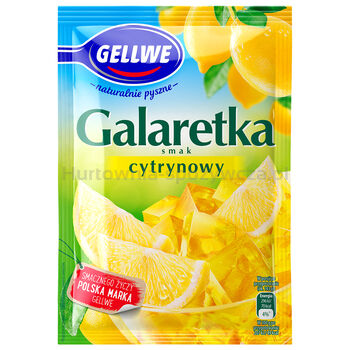 Gellwe Galaretka smak cytrynowy 72g<br>(Data przydatności 31.03.2025)