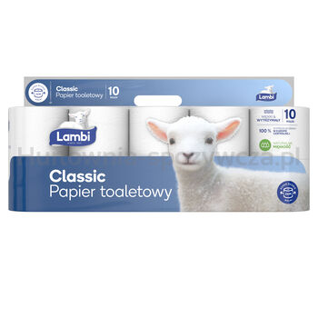 Lambi Classic Papier Toaletowy 3 Warstwy, 10 Rolek