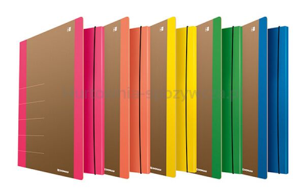 Donau Teczka z gumką Life, Karton, A4, 500gsm, 3-skrz., żółty  - 2