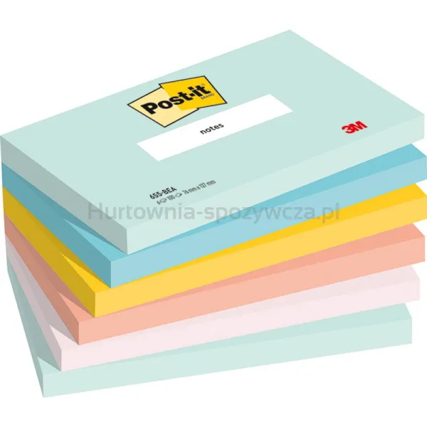 Karteczki Samoprzylepne Post-It®, Beachside, 76X127Mm, 6X100 Kart.