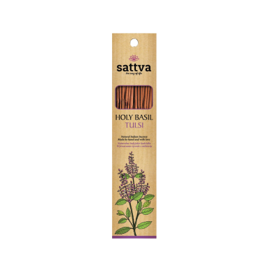 Kadzidło Indyjskie Tulsi (15 Szt.) 30 G - Sattva (Wellness) [BIO]