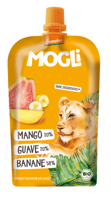 Mus Banan - Guawa - Mango Bez Dodatku Cukrów Demeter Bio 120 G - Mogli [BIO]