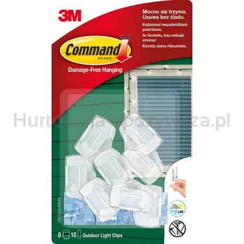 Command™ Klipsy Do Lek Outdoor, 17017Clr-Awcee, 8 Klipsów + 10 Pasków