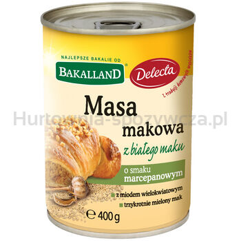 Masa makowa biała o smaku marcepanowym 400g Bakalland