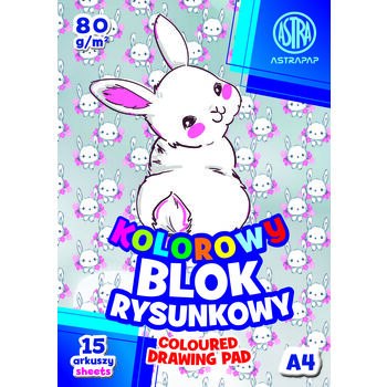 Astra Blok kolorowy barwiony w masie ASTRAPAP A4 80g 15 ark ;BS;Rabbit;