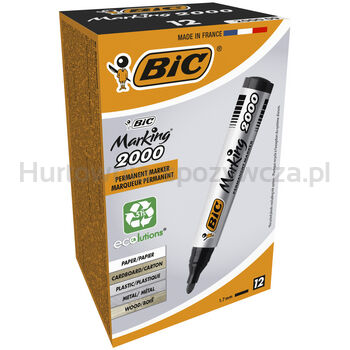 BIC Marking 2000 Ecolutions Marker czarny okrągła końcówka Pudełko 12szt