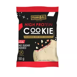 Frank&Oli Ciastko wysokoproteinowe - truskawki i biała czekolada - (50g)
