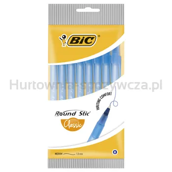 Bic Długopis Round Stic niebieski opakowanie 8 sztuk