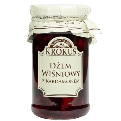 Dżem Wiśniowy Z Kardamonem O Obniżonej Zawartości Cukru Bezglutenowy 235 G - Krokus [BIO]