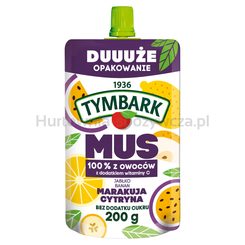 Tymbark Mus 100% Jabłko Banan Marakuja Cytryna 200 G