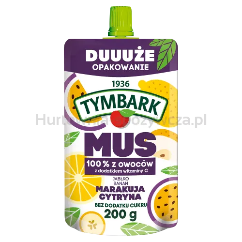 Tymbark Mus 100% Jabłko Banan Marakuja Cytryna 200 G