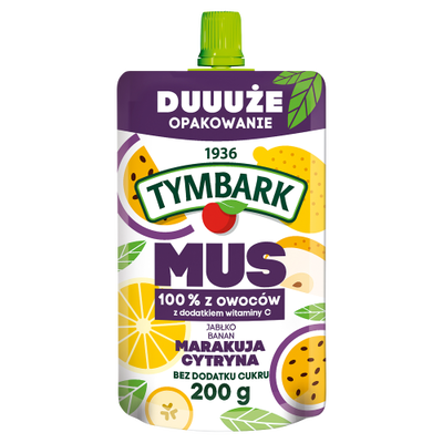 Tymbark Mus 100% Jabłko Banan Marakuja Cytryna 200 G