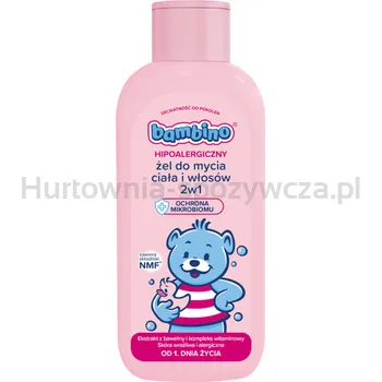 Bambino Żel Do Mycia Ciała I Włosów 2W1 Hipoalergiczny 400 Ml