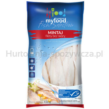 Myfood Msc Mintaj (Theragra Chalcogramma) Filety Bez Skóry, Produkt Głęboko Mrożony, Rozmiar: 120-170 G, Glazura: 10%, 450 G/500 G